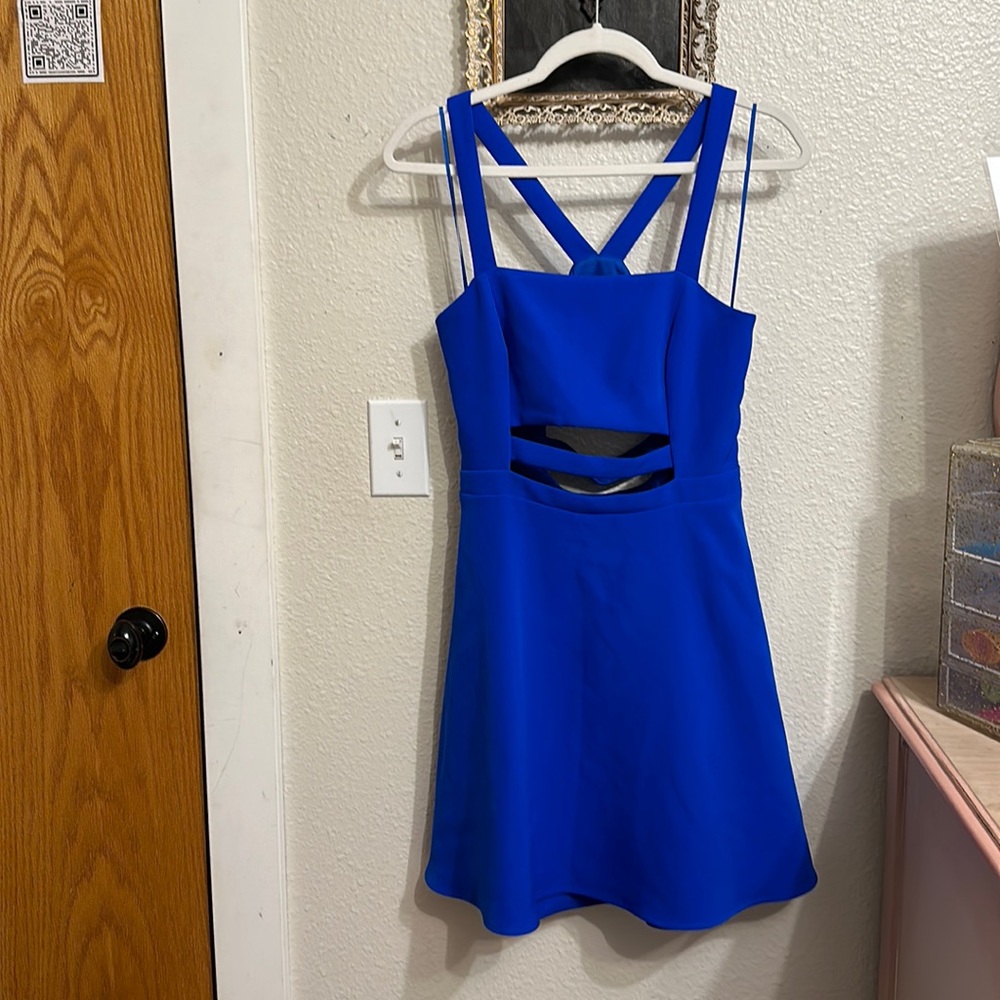 Express cobalt blue mini cutout dress